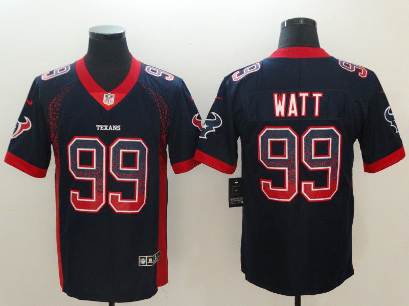 Men Houston Texans #99 Watt Blue Drift Fashion Color Rush Limited NFL Jerseys->tennessee titans->NFL Jersey